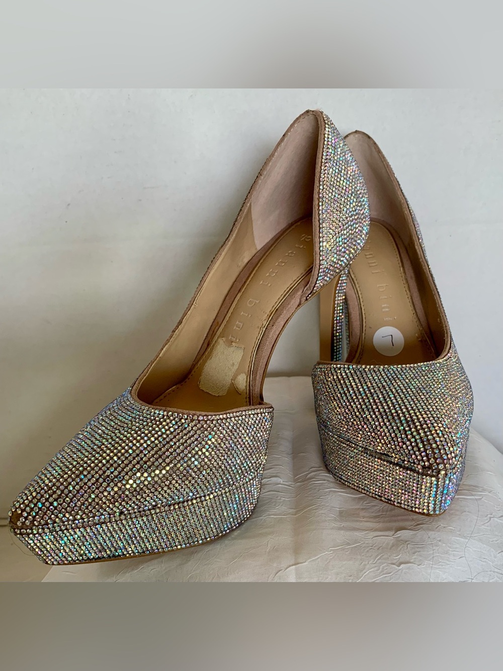 Gianni Bini Silver Rhinestone Pointed Pumps